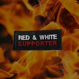 Red & White Supporter Patch - Black